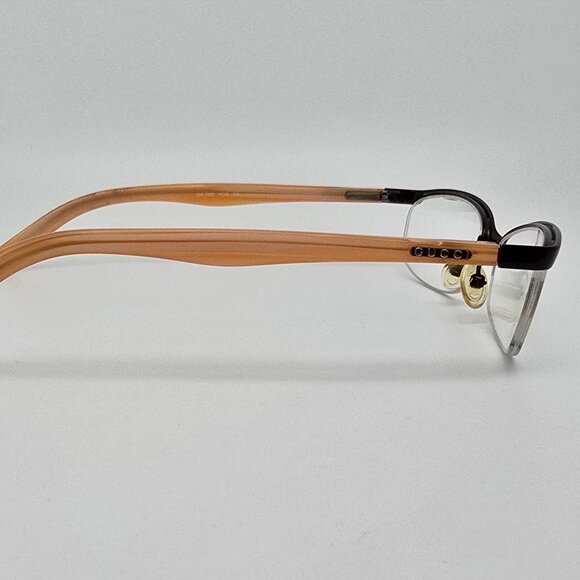Gucci GG2901 Burgundy Cream Stripe Semi Rimless Eyeglasses Frame w/ Case Italy - Picture 6 of 15